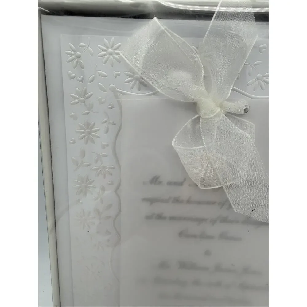 WILTON Wedding INVITATION Kit 40 Sets W/ Print Your Own Invites Envelopes Flower